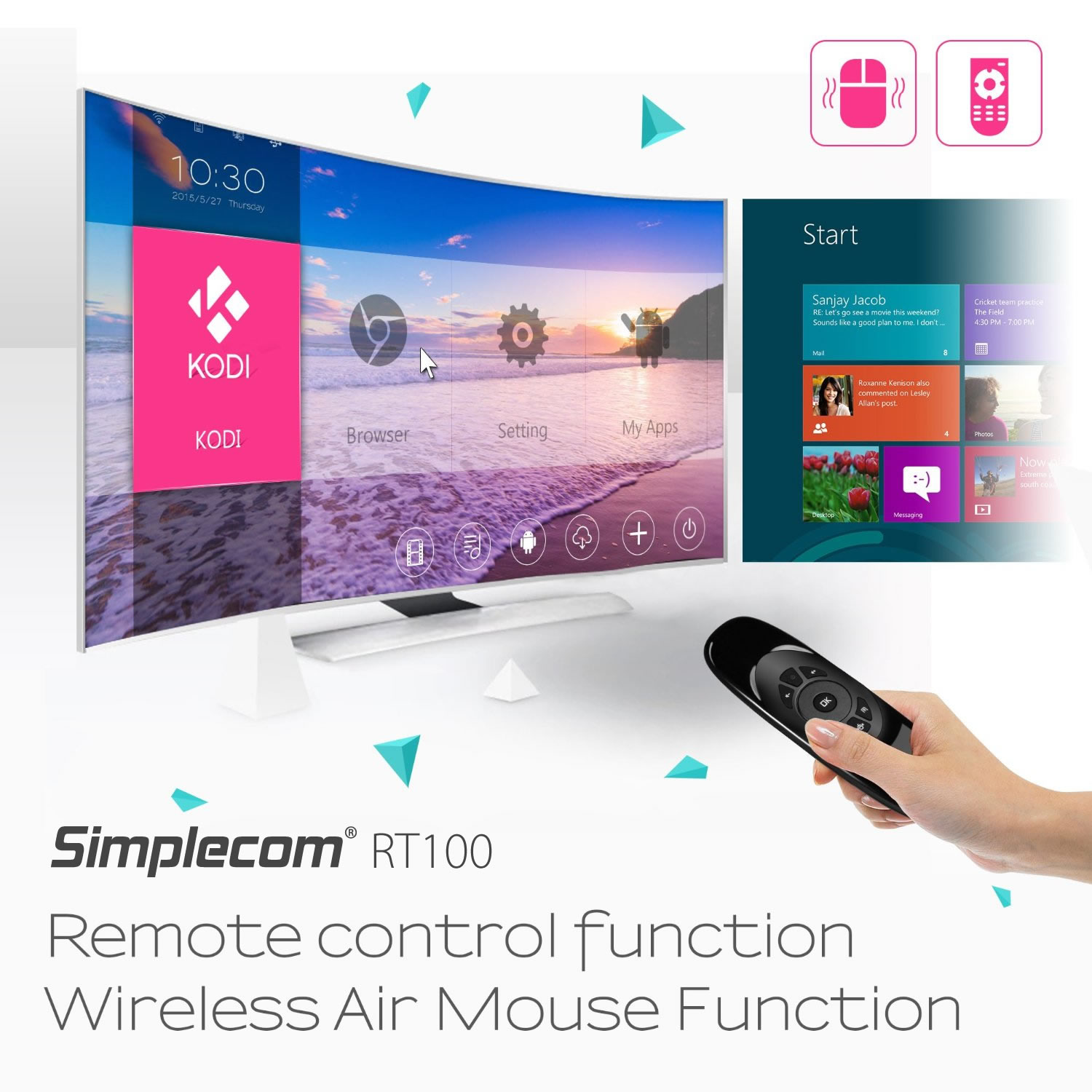 Simplecom Rechargeable Wireless Mouse & Keyboard